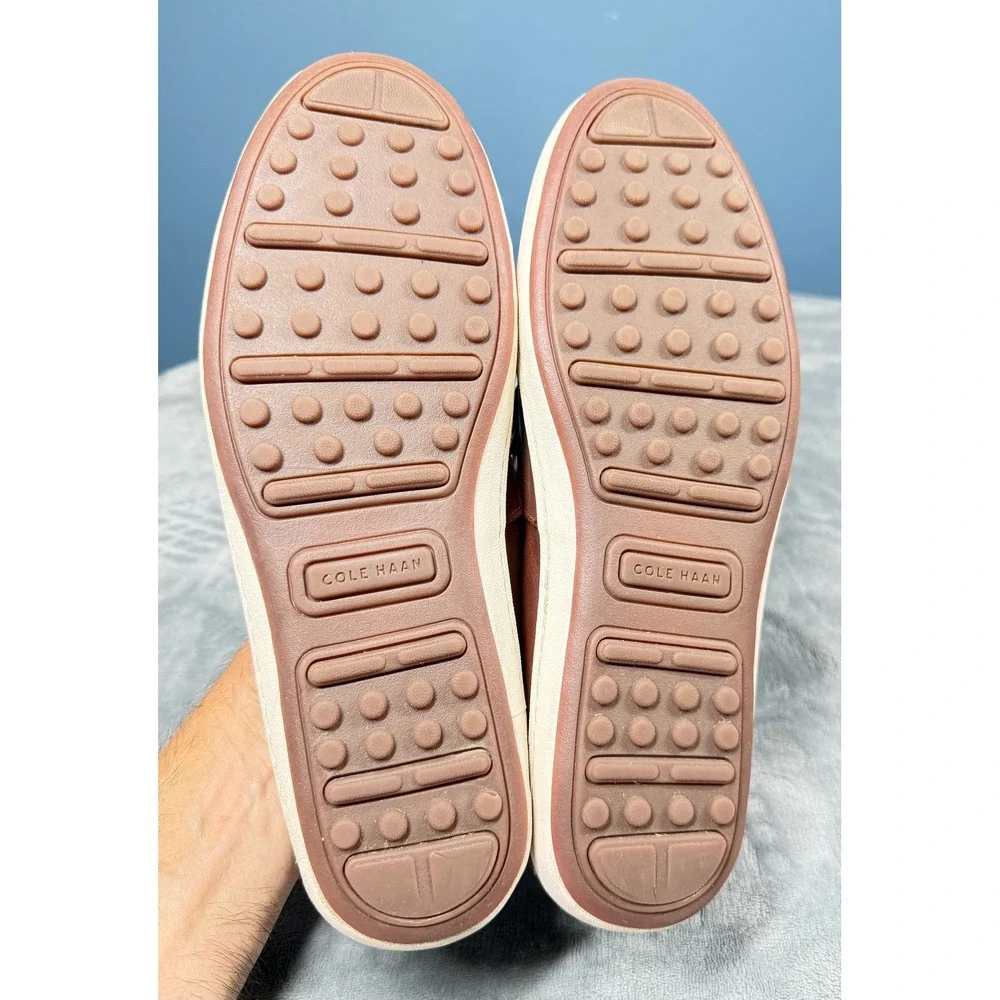 Cole Haan Boat Shoes Mens 10M Brown Leather Lace Up Deck Casual